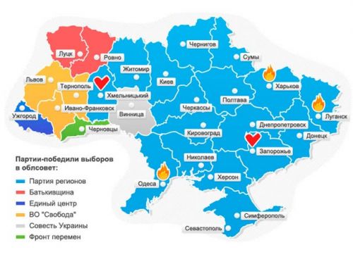 Партии, победившие на выборах 2010 года в областные советы Украины - Одесский Политикум