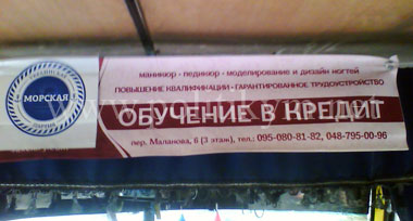 Логотип Украинской морской партии Сергея Кивалова в маршрутке - Одесский Политикум