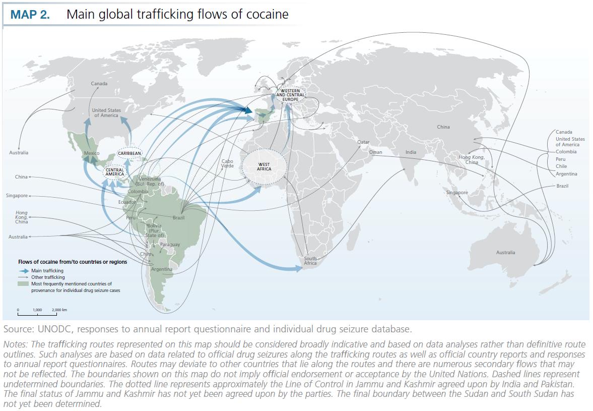 Карта наркотрафика кокаина - Одесский Политикум